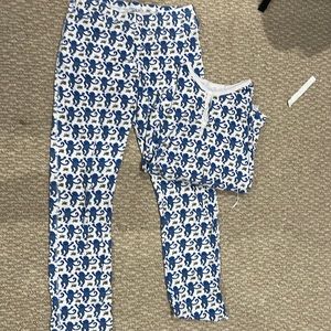 Preppy blue roller rabbit monkey set